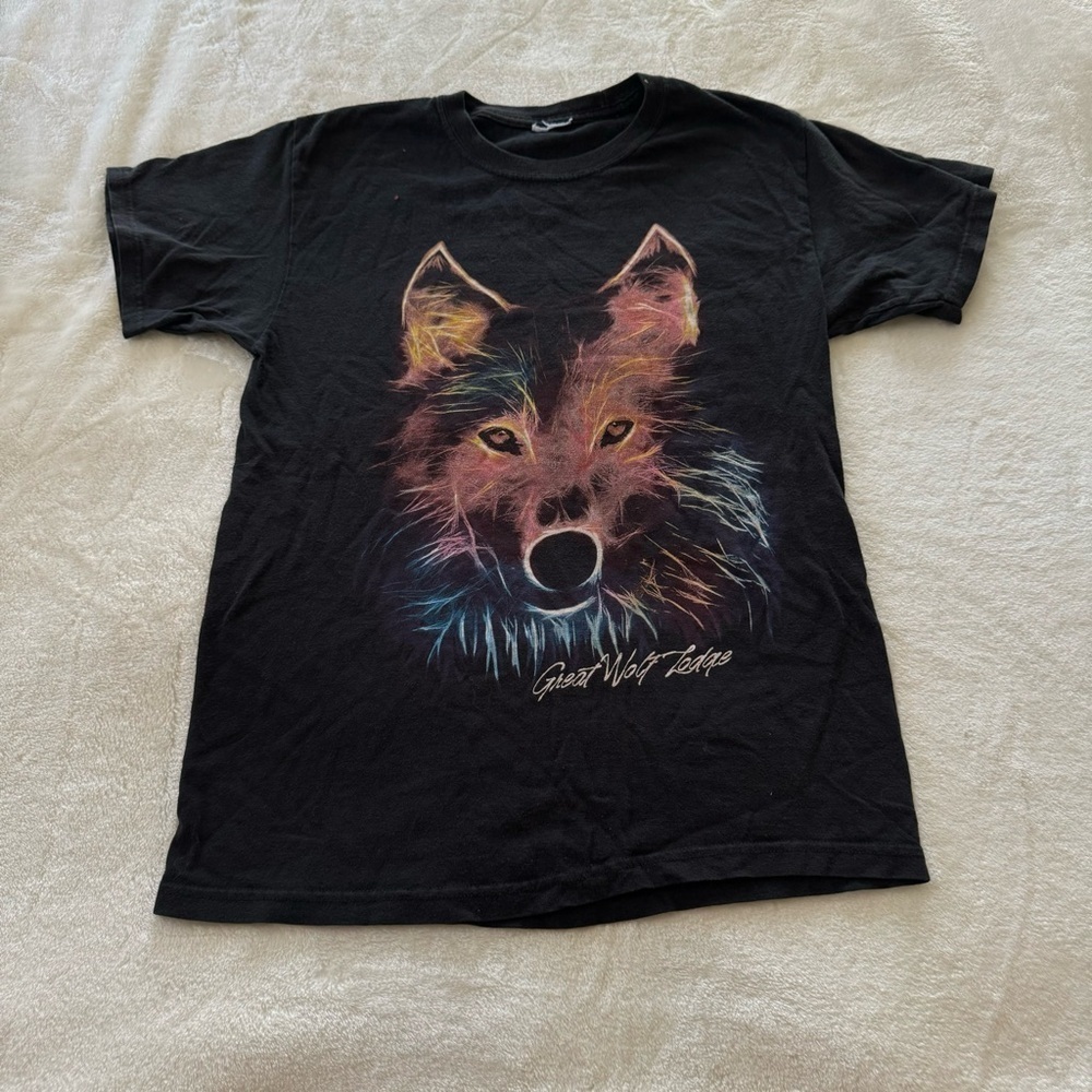 Vintage Great Wolf Lodge Unisex Crew Neck Wolf Short Sleeve T-Shirt
